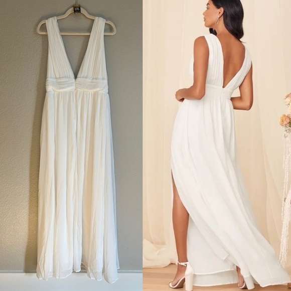 Lulus White Maxi Dress Wedding Gown - Picture 3 of 8